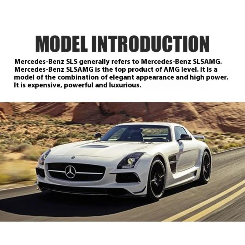 1/32 Scale Diecast Benz SLS AMG Alloy Super Sports Car Model Simulation Sound and Light Toy Holiday Gift for Friends Collect