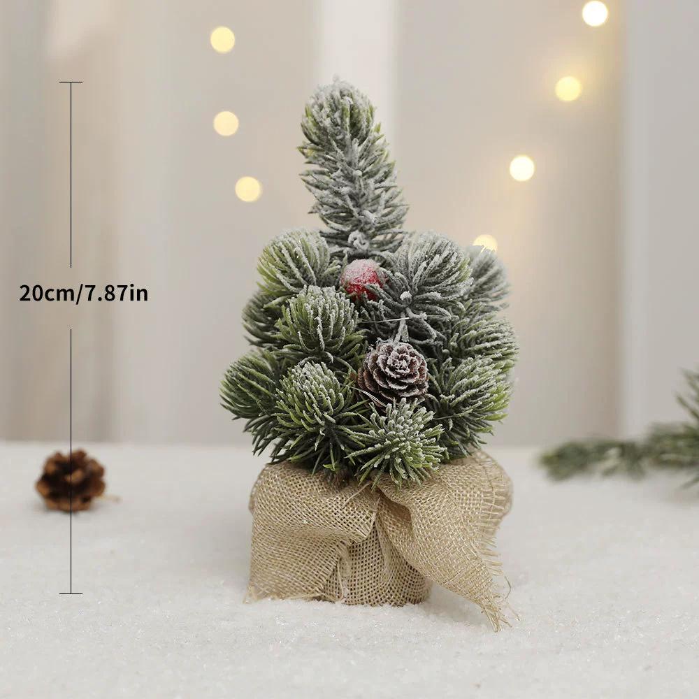 Christmas Tree 20cm Miniature Artificial Christmas Holiday Vivid Decoration Home Desktop Portable Delicate Tree Ornaments