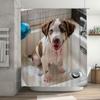 Adorable Dog Print Shower Curtain Waterproof Durable Perfect Decoration for Bathroom Walls Size: 72x84 Inches (183x213 Cm)