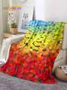 Rainbow Illusion Cartoon Flannel Throw Blanket Soft Cozy Blanket for Home Bedroom Picnic Sofa Bed Perfect Gift