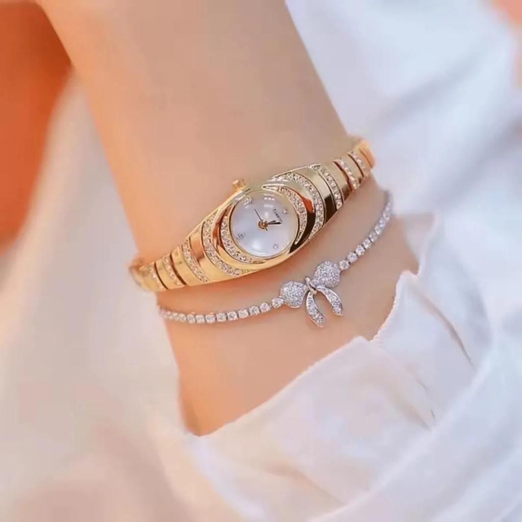 1pc-Elegant and Fashionable Women's Watches with Rhinestones and Quartz for Women