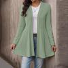 Women's Casual Fashion Loose Solid Color Knitted Striped Cardigan Top Jacket
