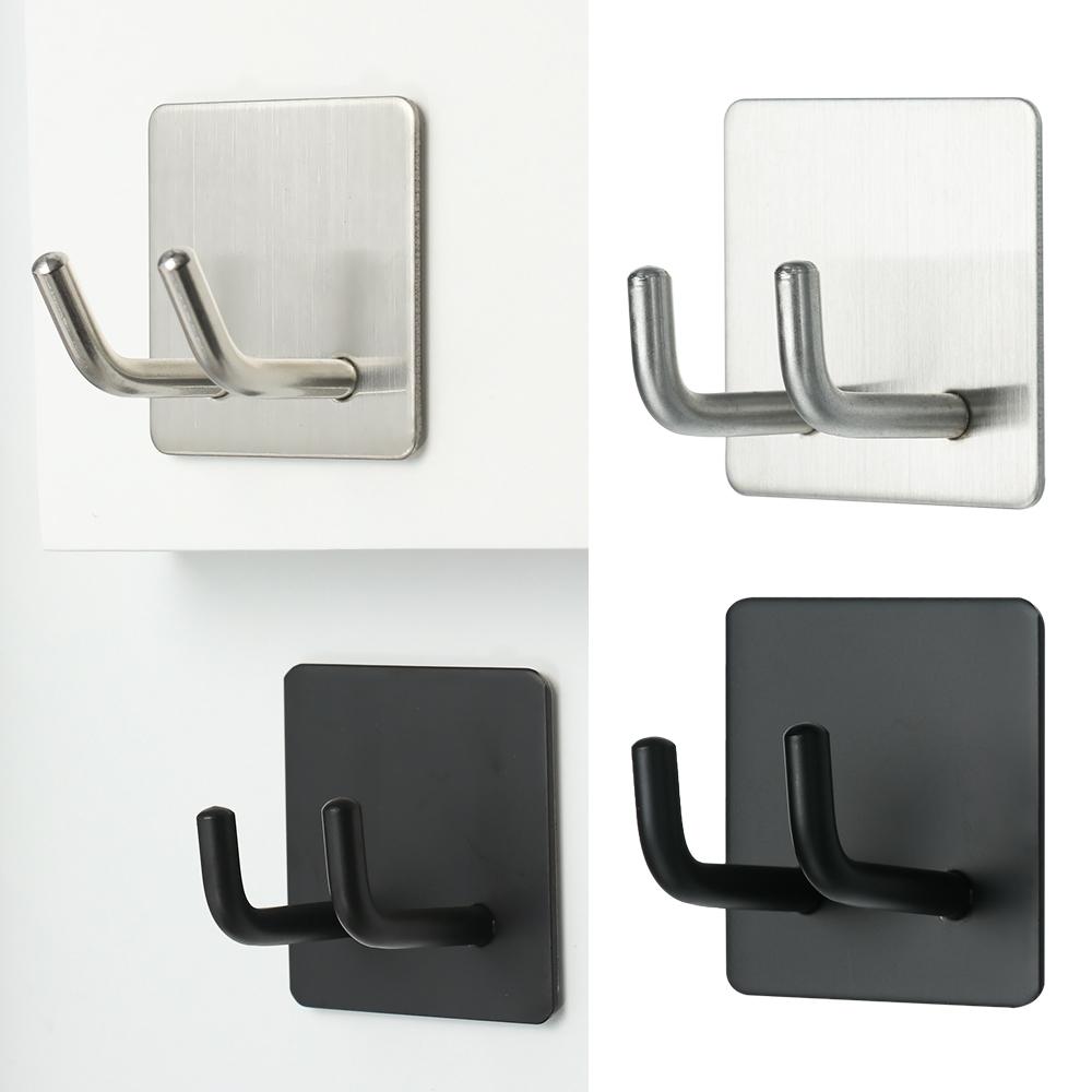 Robe Hook Wall Towel Hook Stainless Steel Coat Hook Rustproof Strong sticky Hook Hanger for Bathroom Kitchen Hardware