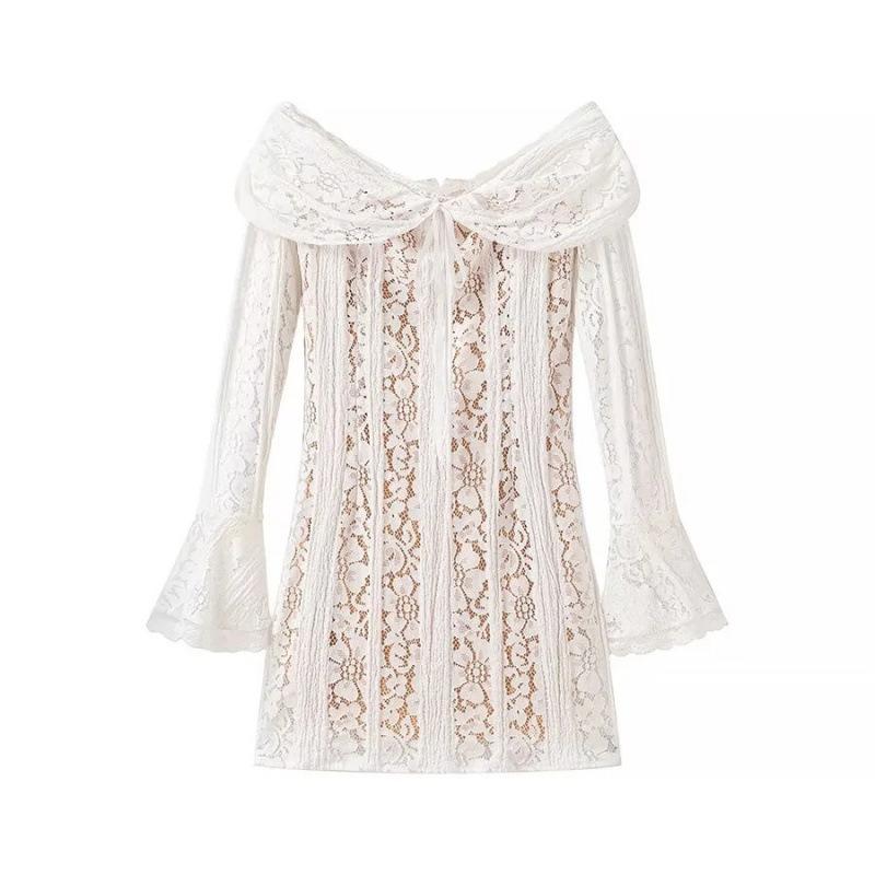 Elegant One-Shoulder Lace Bandeau Dress for Women