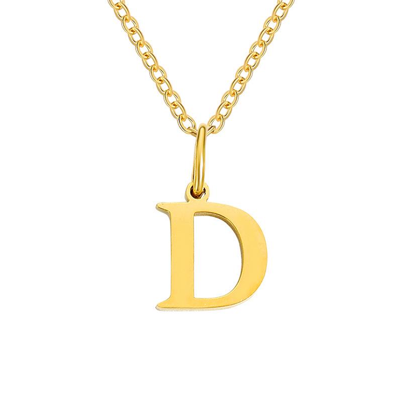 Elegante Collar con Colgante de 26 Letras para Mujer - Diseño Único Cadena para Clavícula de Acero de Titanio