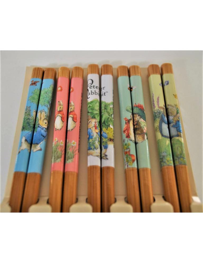 Aoba Chopsticks Dishwasher Safe Guest Chopsticks Peter Rabbit 5 Set 527510 Brown X X Length Approx. 1.6 0.8 22.6 (per Serving)