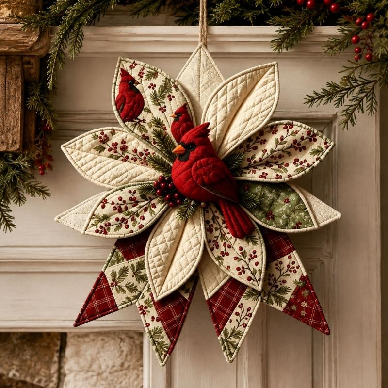 Patchwork Fabric Display Craft Set, DIY Sewing Project for Door Hangers, Wall Panels, and Seasonal Party Styling