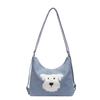 2025 summer bag large capacity soft leather women's shoulder bag new plush bear backpack handbag women's bag