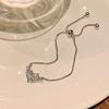 Korean Style Zircon Heart Shape Hand Chain With Adjustable Length For Women