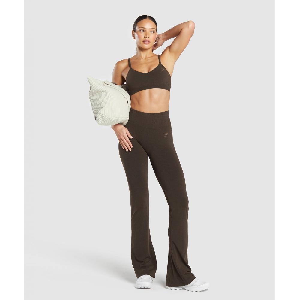 Gymshark Leggings Luxe Seamless Flare Maro Nuc Marl B3c8k Nc1d