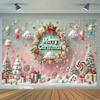 Merry ChristmasTree Gift Boxes  Backdrop Xmas Decoration Background Winter Backdrop Decorations For Photo Studio Photo Booth Christams Party