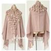 20 Colors Triangle Real Rabbit Fur Ball Shawl Wraps Winter Women Cashmere Tassel Cape Pompon Cloak Lady Mum Gift Casaco Feminino