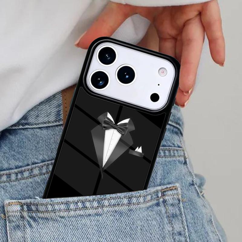 Man Suit Shirt Tie Phone Case for iPhone 17ProMax 12 13 14 15 16e 17 Pro Max Plus Air Cover