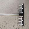 8-tooth Heavy-duty Thatch Rake Stainless Steel Weeding Dethatcher Adjustable Length Outdoor Tilling Tool For Soil Plowing Hoeing