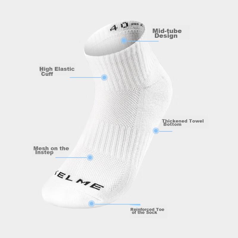 KELME Sport Socken (3 Paare), Sommerliche Schweißabsorbierende Kniehohe Basketballsocken, Badminton Laufen Geruchshemmend Atmungsaktiv Freizeit Socken