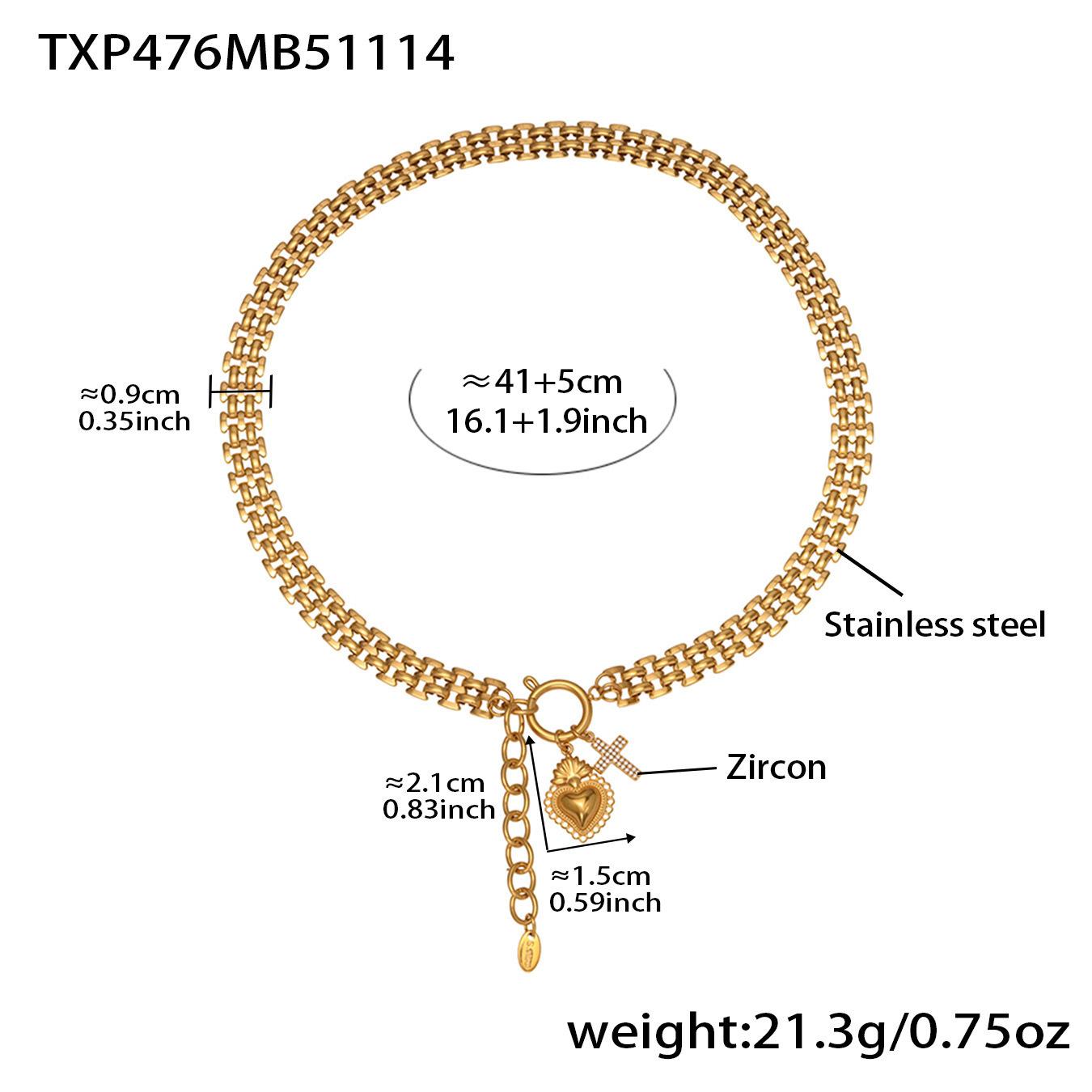 Meier Heavy industry watch chain, elastic buckle, full diamond heart zircon bracelet, clavicle chain