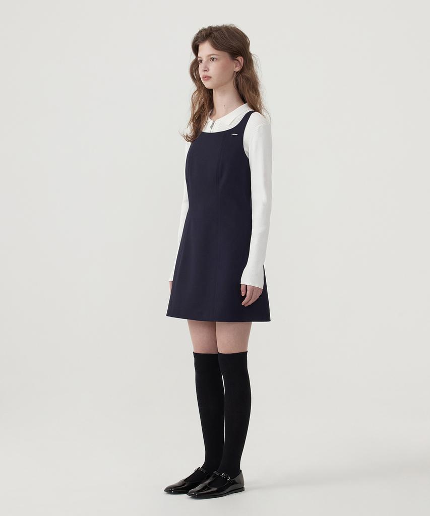Covernat Woman Pinafore Mini Dress Navy