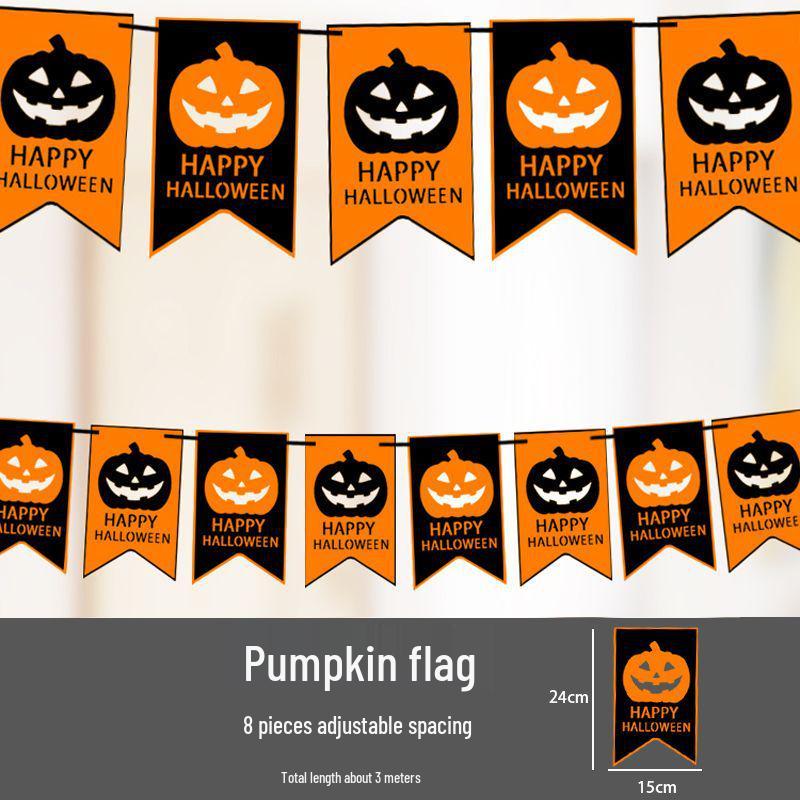 Halloween Pumpkin Lantern Banner - Indoor Decoration for Kindergarten and Party Scenes