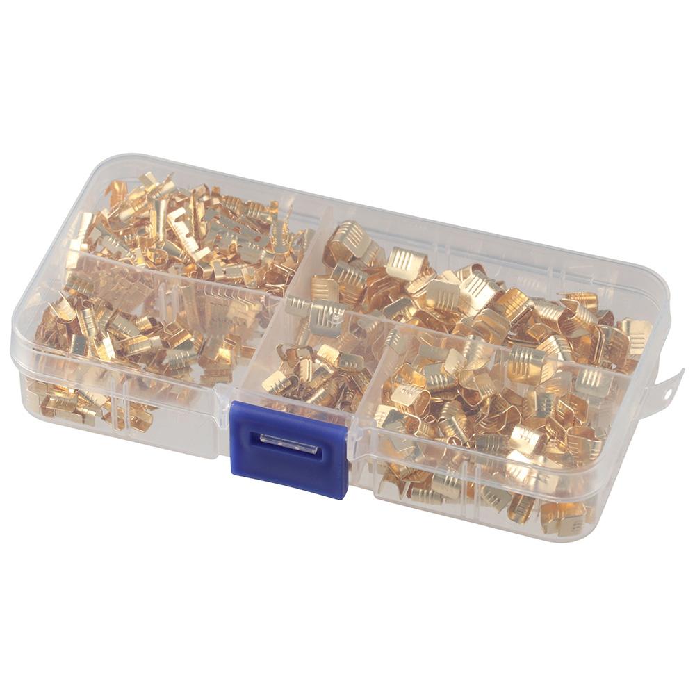 500PCS U Shape Crimp Kit 5 Sizes Wire Connectors Non-Insulated Ring Terminals