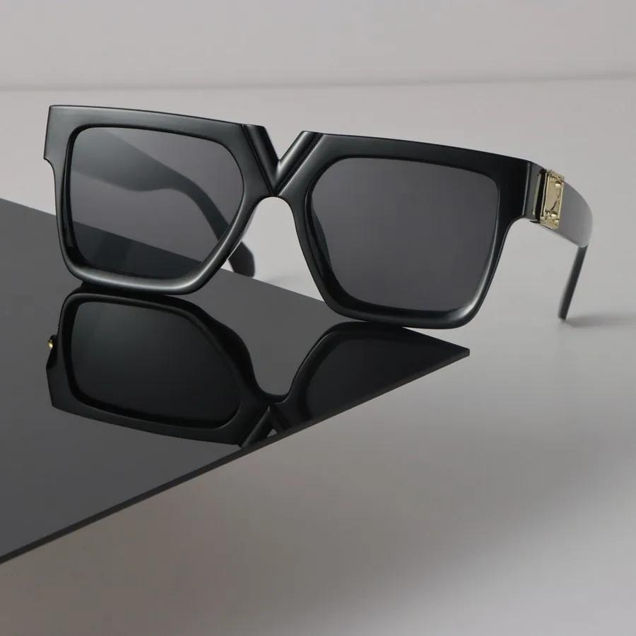 Luxury Designer Sunglasses for Women Men Retro Square Mirror Lens Black Colors Sun Glasses Oculos De Sol