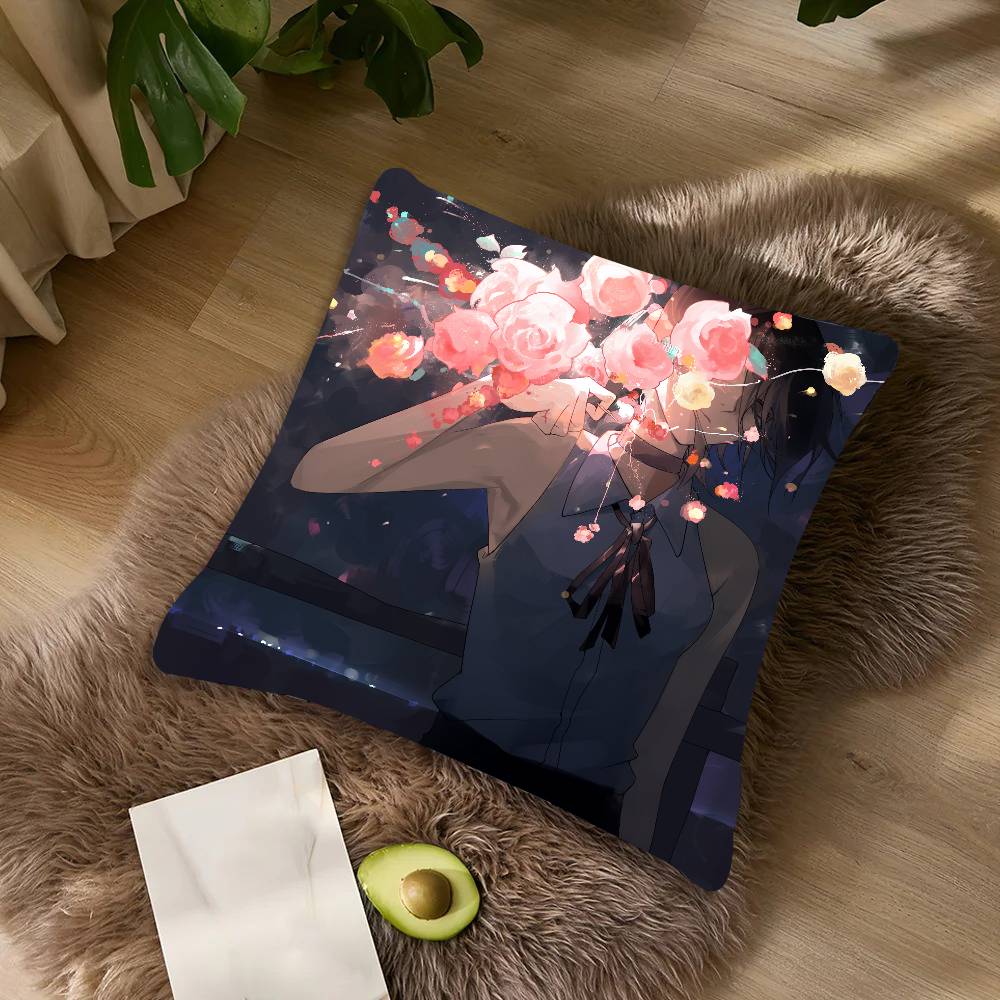 Fashion Hot Girl Reze Anime Pillow Case Cushion Cover Decor Home Throw Pillow Covers For Couch Camping Pillow Cover Decorations