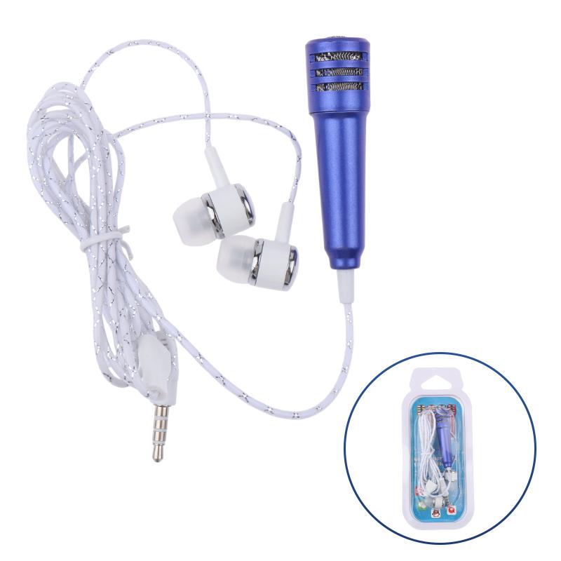 Mini Microphone 3.5Mm Portable Karaoke Mic All-In-One Earphone Stereo Wired Headphone In-Ear Headset Phone Singing Artifact