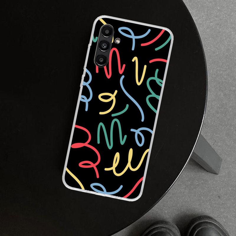 Simple Pattern Graffiti Phone Case Cover for Samsung Galaxy A17 A16 A26 A36 A56 A57 A37 A15 A25 A35 A55 A14 A24 A34 A54 A13 A23