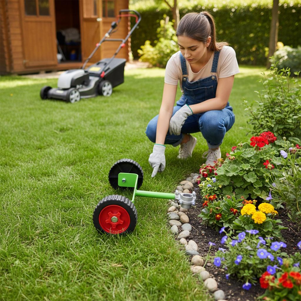Comfortable Weeding Adjustable Trimmer Wheels Garden Helper