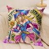 Dark M-Magician Girl Cushion Cover Silky Short Plush Invisible Zipper Dustproof Sofa Pillow Case For Home Decor