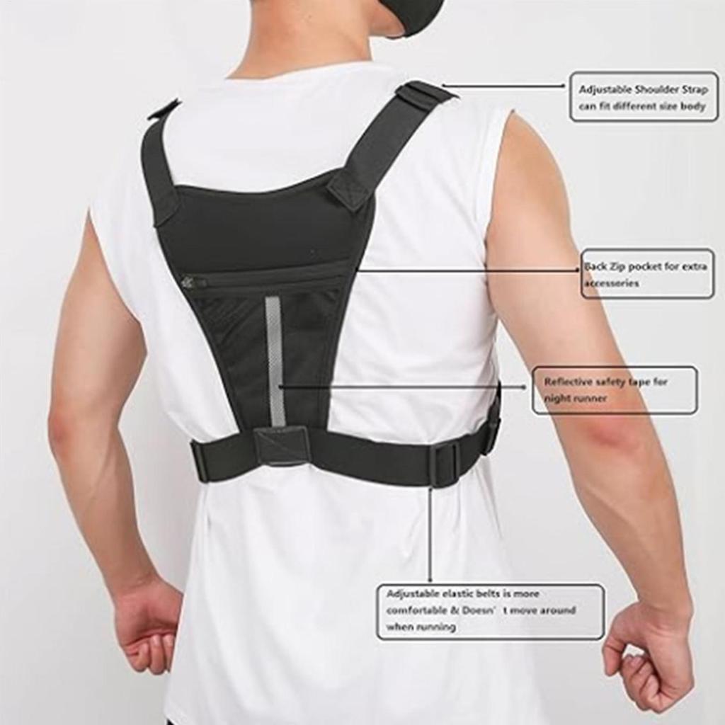 Waterproof Chest Bag for Men & Women - Adjustable Running Vest Phone Holder Pouch for Outdoor Cycling, Hiking, Travel, Jogging