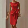 Women'S Bow Decorative Dress Dress Short Skirt Vest Skirt