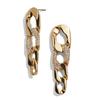 Alloy Geometric Fashionable Stud Earrings For Women With Sparkling Chain Style