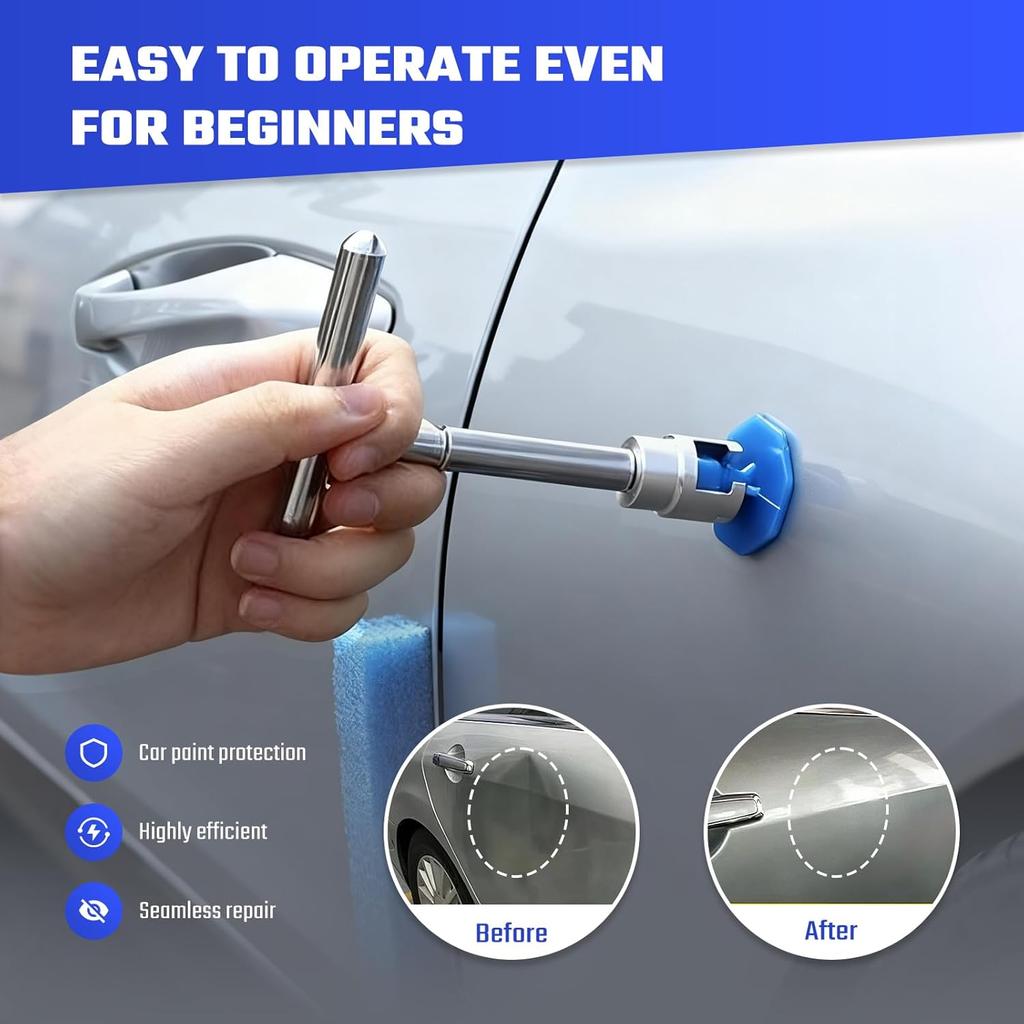 Car Dent Repair Removal Kit Small Paintless Auto Body Puller Remover Tool Tools,28Pcs Dent Pull Kits,Dent Remover Tool For Car Door Dents Hail Damage