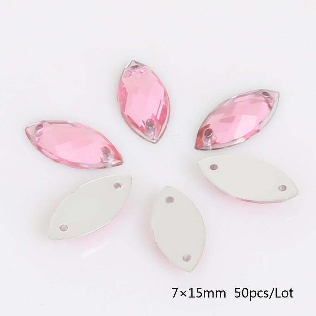 Round Multi-Faceted Acrylic Rhinestones: Double-Hole, Flat-Back Jewelry Accessories