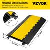 5 Channel Rubber Cable Protectors Extreme Cable Ramps 66000lbs Heavy Duty 5 Slots Protective Cable Wire Cord Ramp Driveway Rubber Traffic Speed Bumps