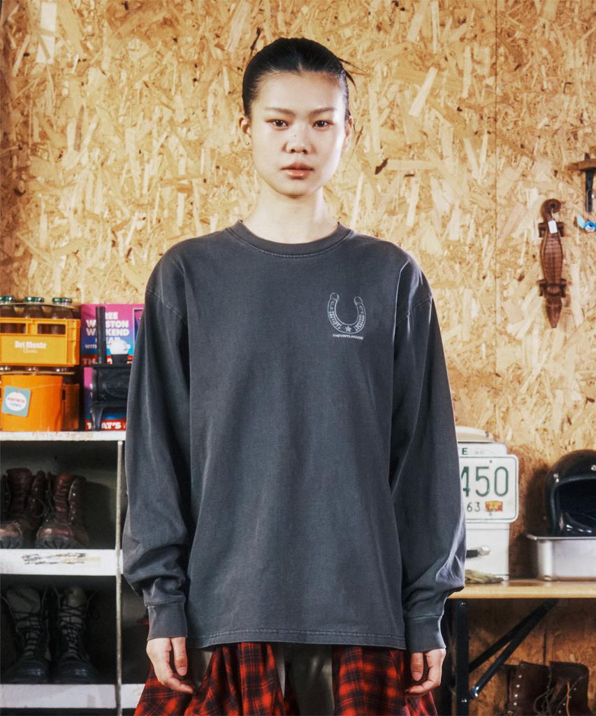 THEVINYLHOUSE Lucky House Ls Tee Charcoal