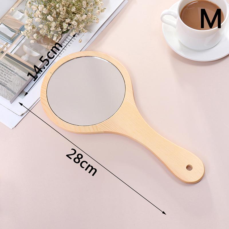 

Круглое деревянное винтажное ручное зеркало, косметическое зеркало для макияжа, косметические зеркала для макияжа