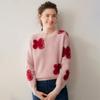Lekasha Floral Cashmere Knit Sweater - Women's Autumn/Winter Round Neck Loose Fit