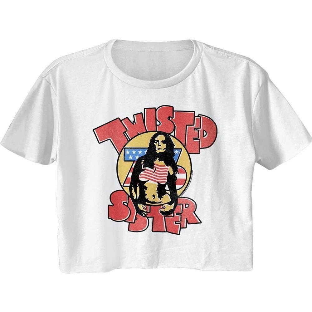 

Twisted Sister Topless Girl 76 Women s Crop T Shirt 4XL