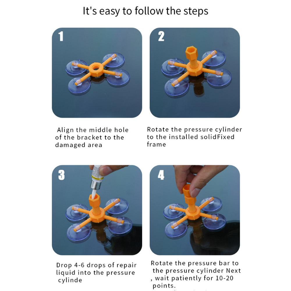 Windshield Repair Kit Quick Fix Cracked Glass Windscreen Repair Tool Kit Resin Sealer Paint Cleaner Car Cracked Glass Repair