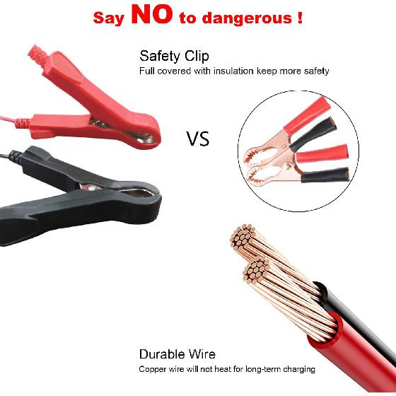 Car Battery Charger, 6V-12V 5A Smart Battery Trickle Charger Automotive Battery Charger Maintainer for Car Truck Motorcycle Lawn Mower Marine Lead