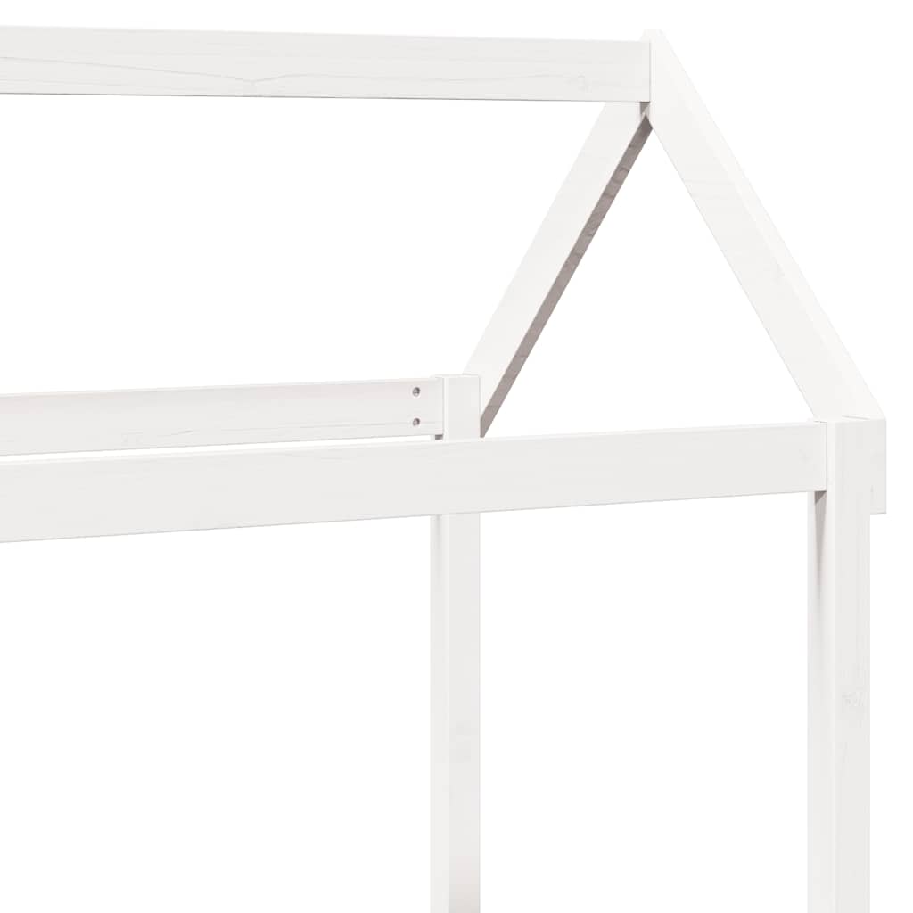 Daybed with Canopy White 80 x 200 cm Solid Pine Wood
