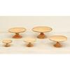 Swanson Shoji Wooden Cake Stand, Small, Rubberwood, 15.5cm Diameter X 7.5cm Height, Compote Dish, Natural, KS-103