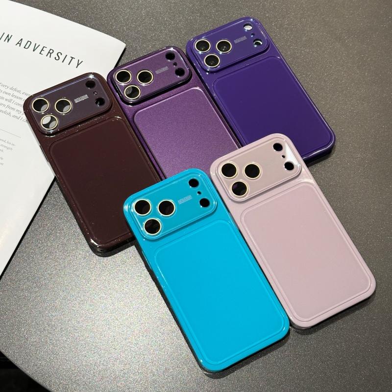 Luxury Reflective Large Window Glass Case for iPhone 17 16 15 14 13 12 Pro Max Premium Crystal Acrylic Shockproof Armor Cover