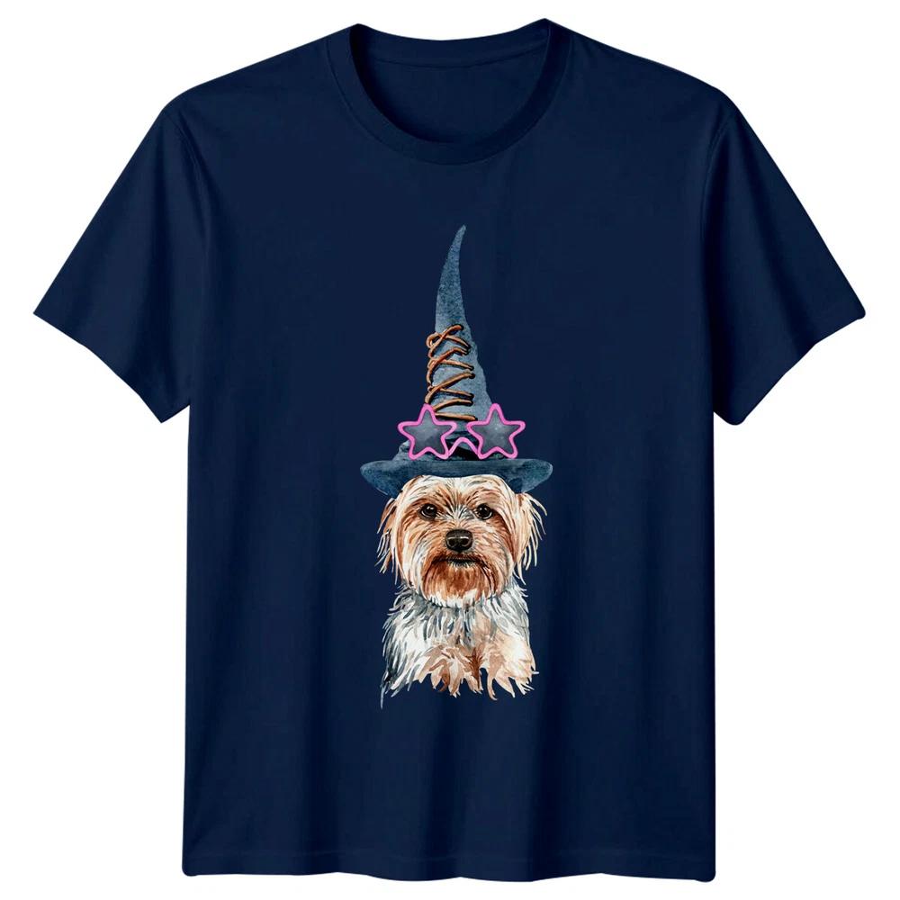 Halloween Dog Witch Hat Unisexs TShirt Cute Yorkie Boo