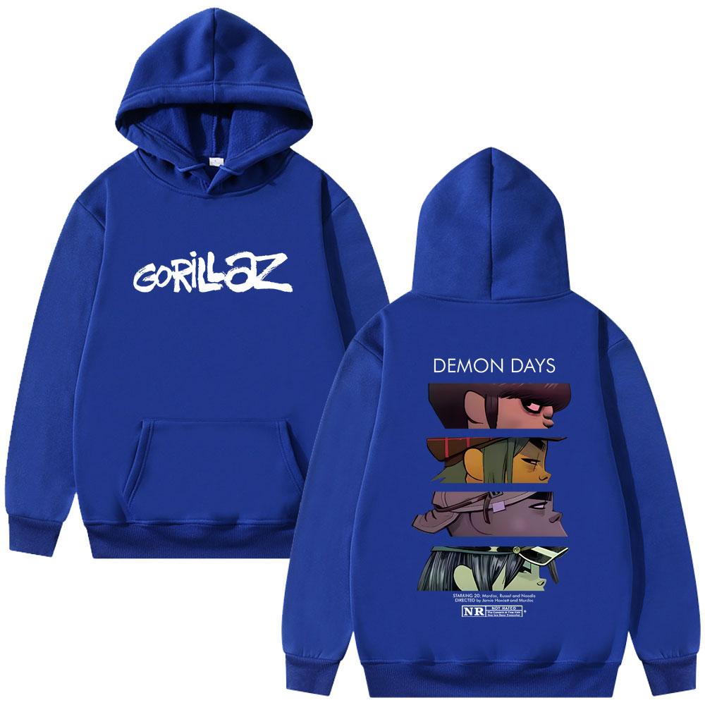 Rock Band Gorillaz Demon Days Eyes Print Hoodie Men Women Hip Hop Fashion Oversized Streetwear Male Casual Hoodies