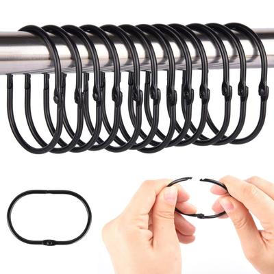 12 Uds. Anillos para cortina de ducha de baño a prueba de herrumbre herméticamente cerrados anticaídas ganchos de cortina deslizantes suaves accesorios de baño