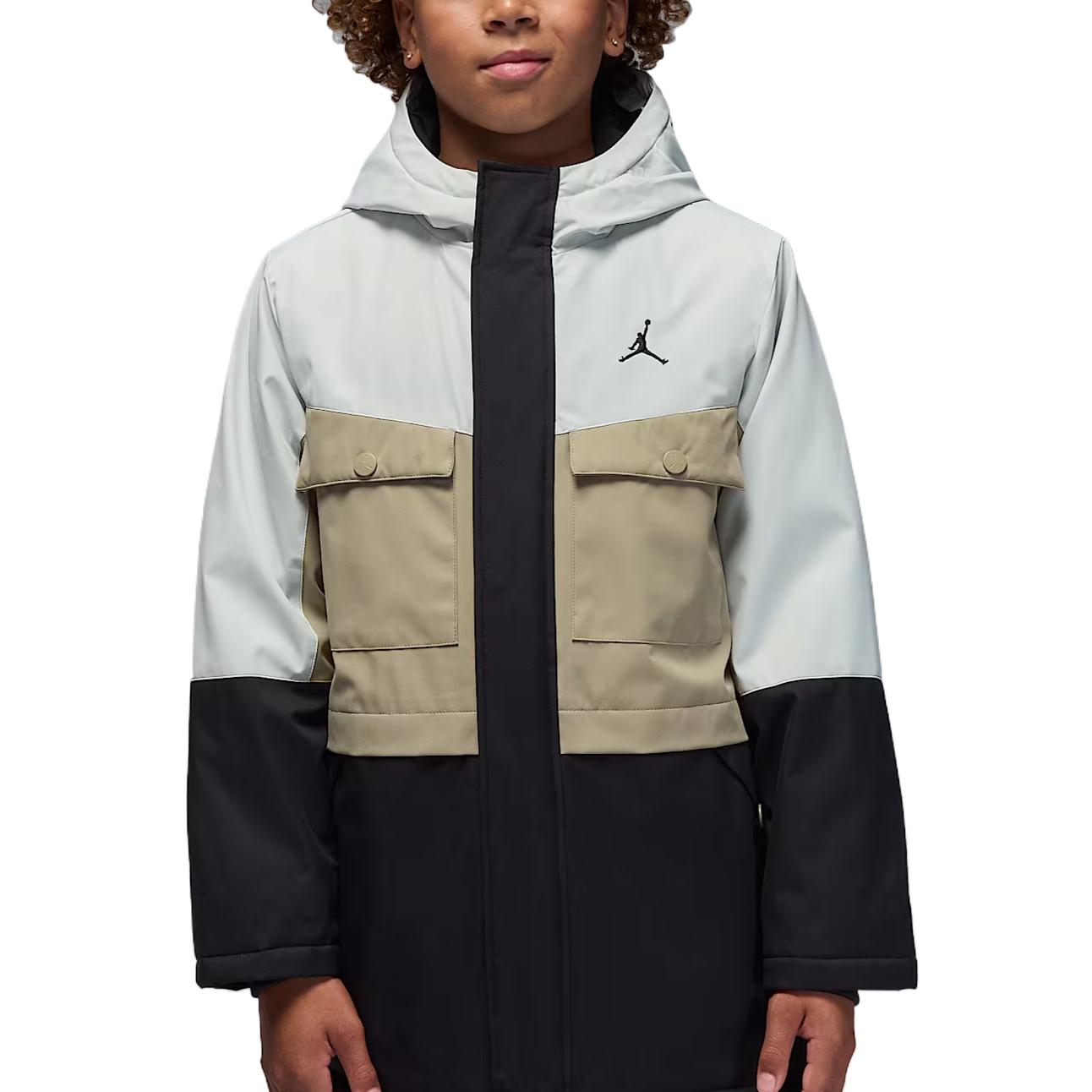 

Jordan Хлопковая куртка Теплая с капюшоном на молнии Колорблок Детская Детские куртки IQ2794-010 M
