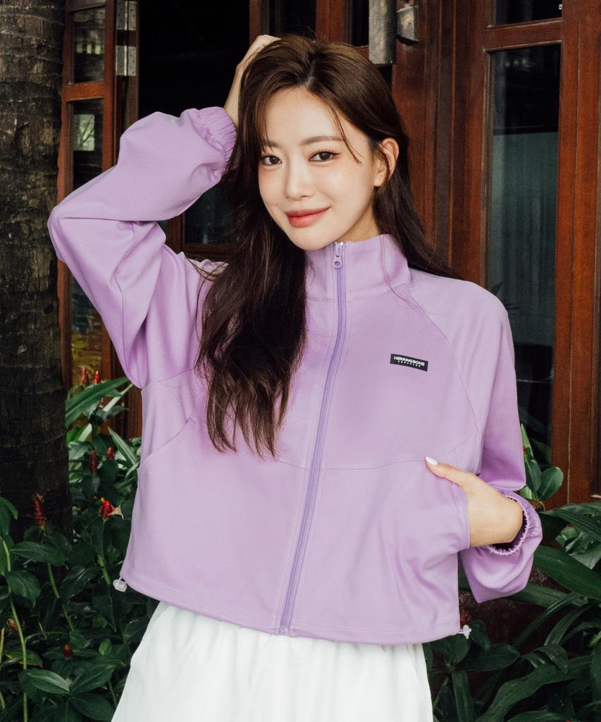 Helingbon Women'S Zip-Up Rash Guard Loose Fit Crop Beachwear Top (3 Colors) / Ri382W