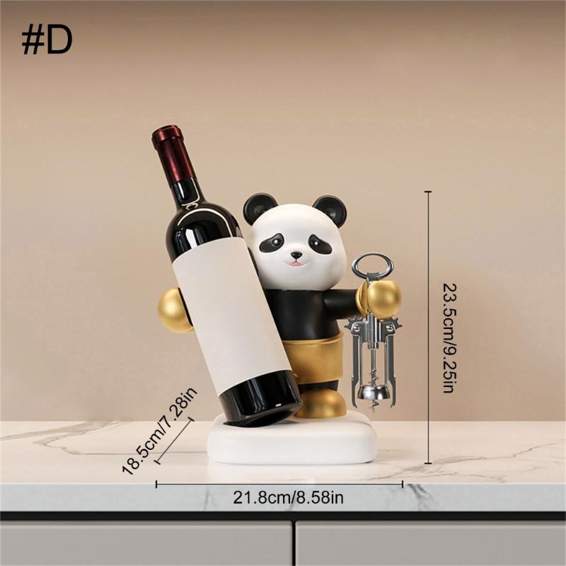 Resin Panda Wine Holders Panda Wine Rack For Stylishly Showcasing Wine Bottles In Kitchens Or Living Space Wine Display